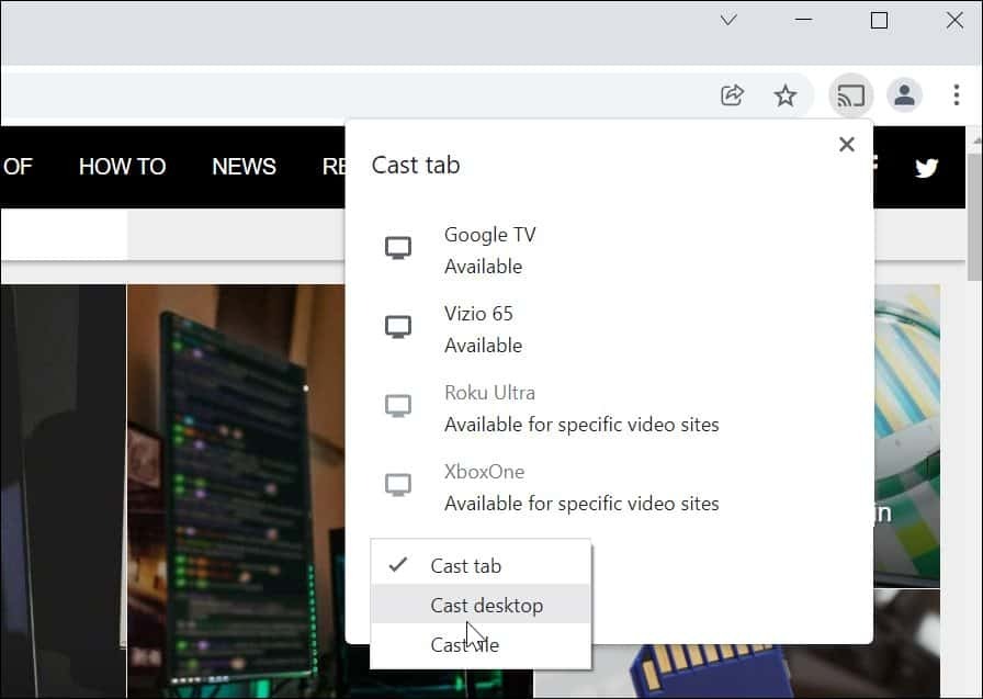 A Windows 11 átküldése Chromecastra