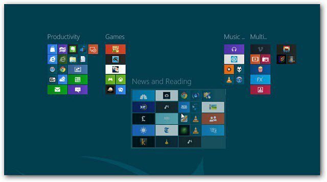 Windows 8: Csempecsoportok létrehozása a kezdőképernyőn