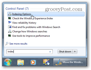 Windows 7 Start menü keresés