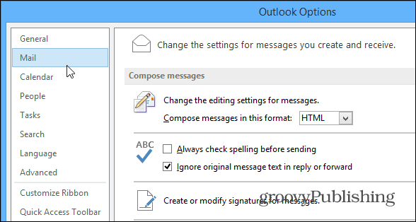Outlook beállítások