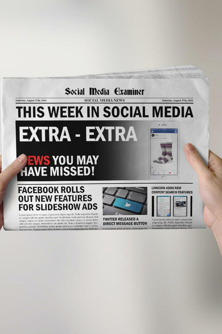 Facebook diavetítés hirdetésjavítások és egyéb közösségi média hírek 2016. augusztus 27-ig.