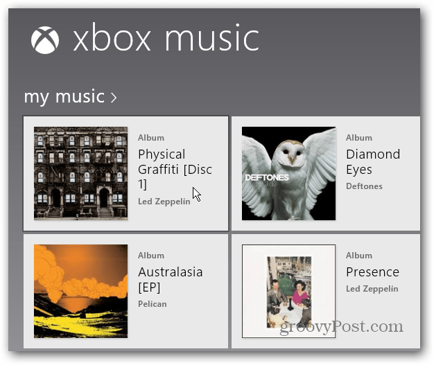 Válassza ki az album Xbox zenét