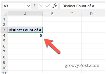 Kimutatástábla használata az Excel-adatkészletben található egyedi értékek számának kiszámításához