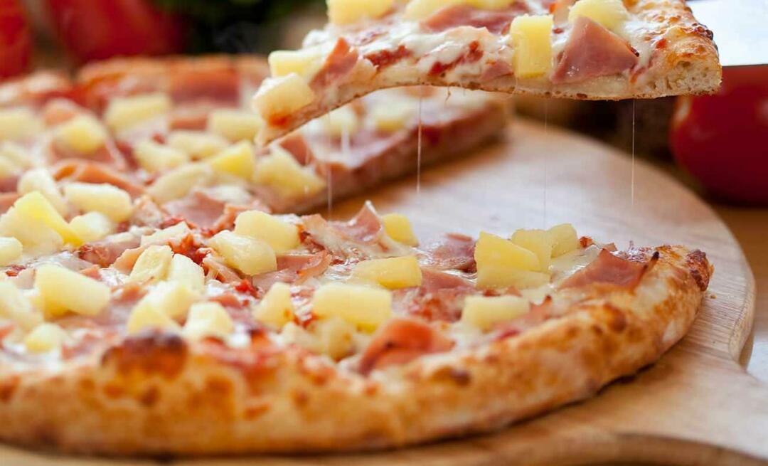 Hogyan készítsünk ananászos pizzát Ananász pizza recept