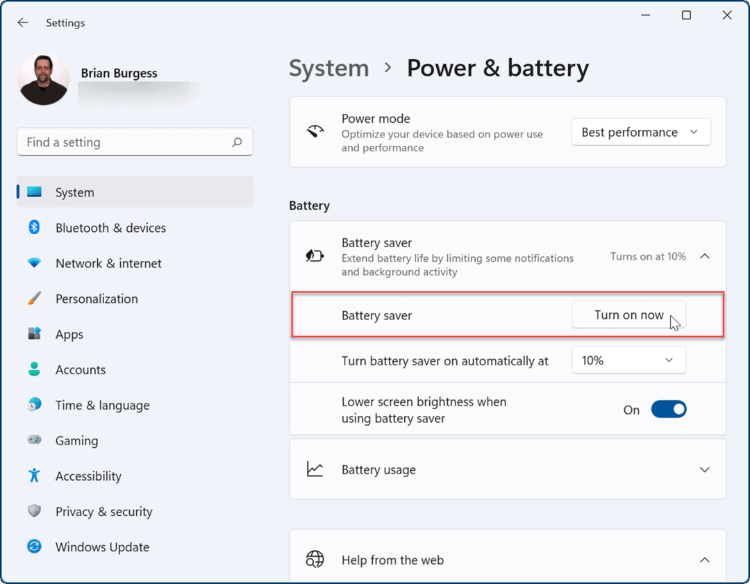 javítja az akkumulátor élettartamát a Windows 11 rendszeren