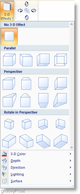 Microsoft Word 2007 árnyékhatások