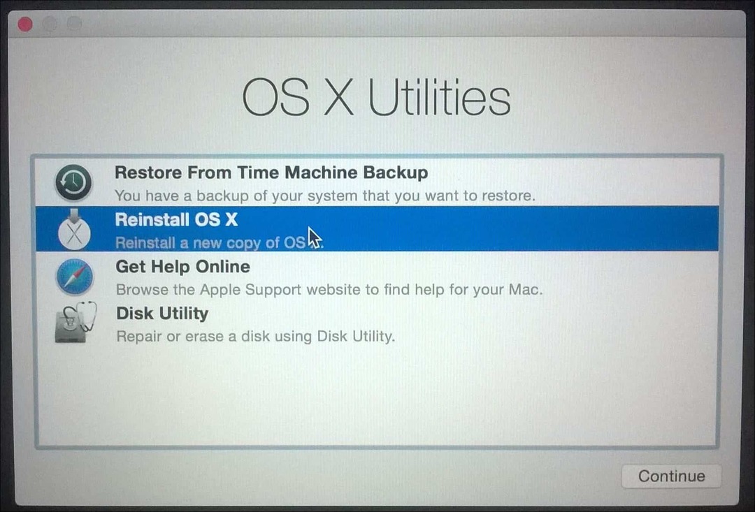Telepítse újra az OS X