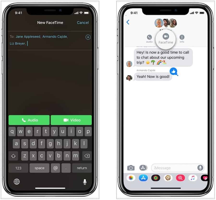 Csoportosítsa a FaceTime szolgáltatást iOS rendszeren