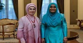 Erdoğan First Lady találkozott Sajidha Mohameddel, Muizzu maldív elnök feleségével