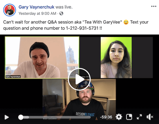 Facebook Live Gary Vaynerchuk-tól