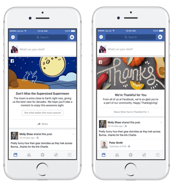 A Facebook egy új marketing programot vezetett be, amely arra hívta fel az embereket, hogy osszák meg és beszéljék meg eseményeiket és pillanataikat, amelyek a közösségükben és az egész világon történnek.