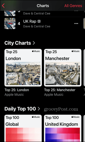 az apple music listák a helyi városokban