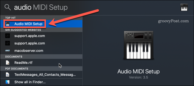 audio midi beállítás mac