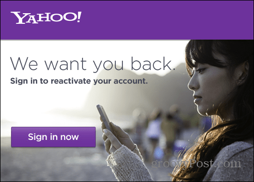 A Yahoo Mail újraaktiválása