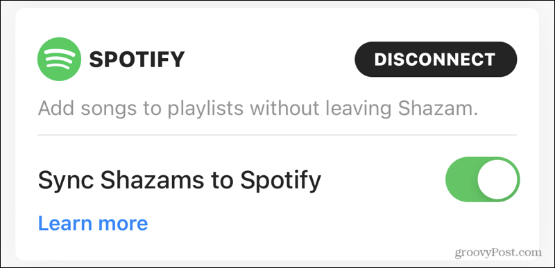 A Spotify szinkronizálása a Shazammal