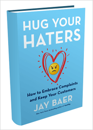 Ez egy képernyőkép a Jay Baer Hug Hugers című könyvének borítójáról.