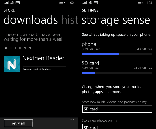 Az alkalmazások áthelyezése az SD-kártyáról a telefonra a Windows Phone 8.1 rendszeren