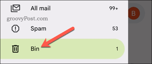 Nyissa meg a Kuka mappát a Gmail alkalmazásban mobilon