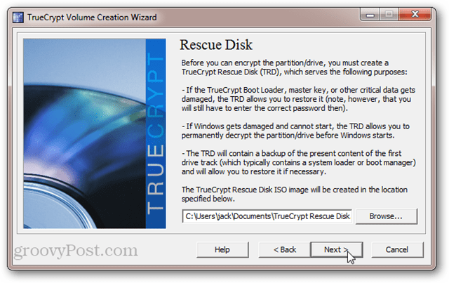 TrueCrypt Rescue Disk ISO: helyreállítási lemez vagy helyreállítási USB