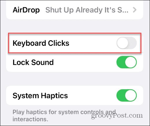 Kapcsolja ki a gépelési hangot iPhone-on