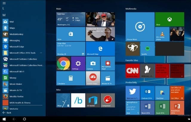 Windows 10 tipp: Indítsa el a Start menü teljes képernyőjének indítását
