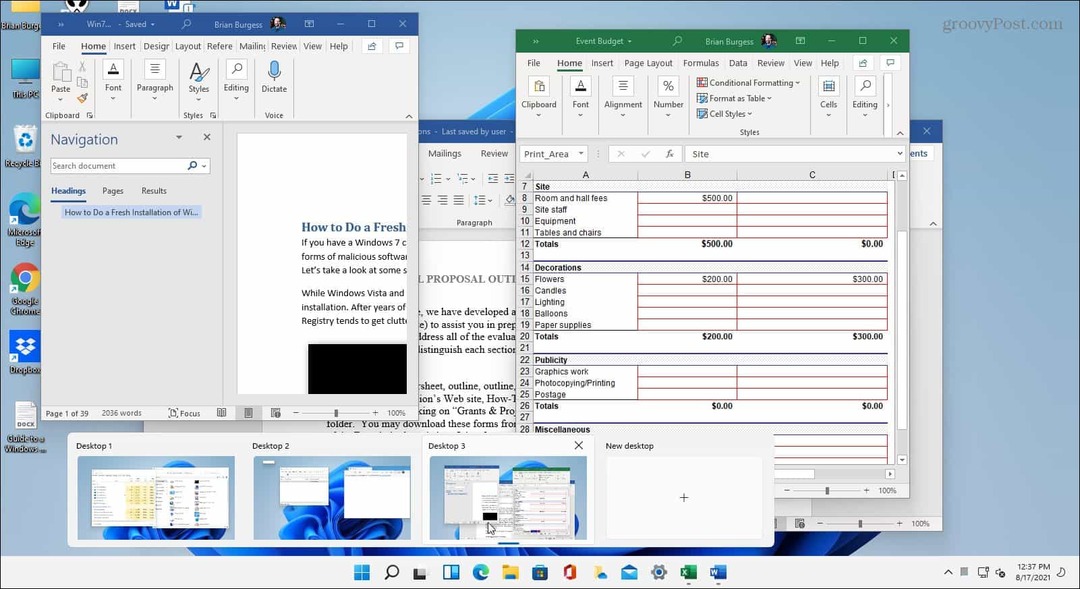 A virtuális asztali számítógépek használata a Windows 11 rendszeren