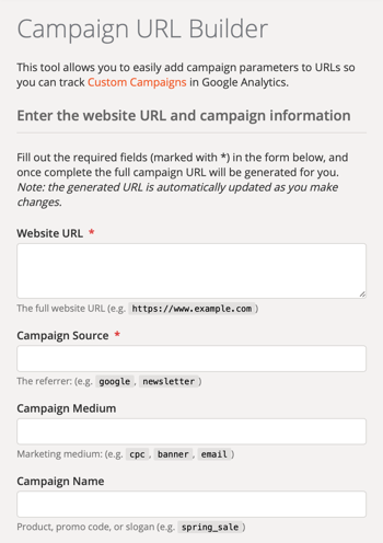A Google Campaign URL Builder beállítása