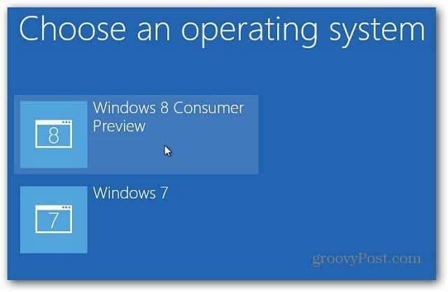 válassza a Windows 8 lehetőséget