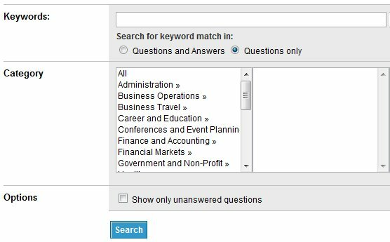 LinkedIn Answers Advanced Search