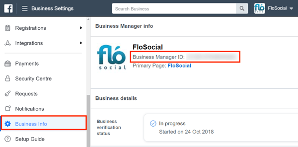 Használja a Facebook Business Manager alkalmazást, 9. lépés.