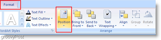 A Microsoft Word 2007 helyzetének megváltoztatása