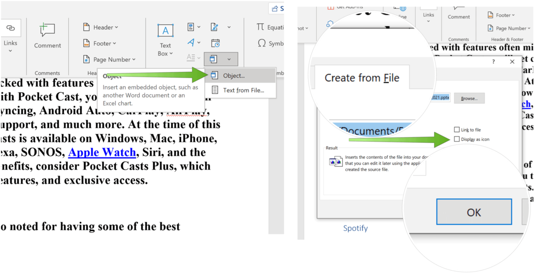 Beágyaz egy PowerPoint Slide Powerpoint-létrehozást fájlból