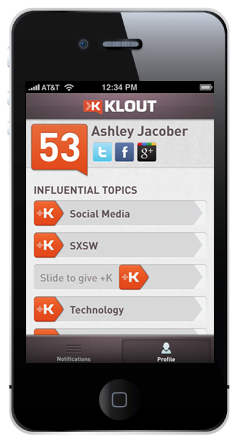 klout iphone app update