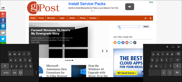 Windows 10 tipp: Ossza fel a képernyőn megjelenő billentyűzetet táblagép üzemmódban