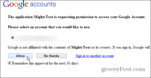 A MightyText engedélyezése