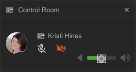 google + hangouts vezérlőszoba alkalmazás irányítópultja