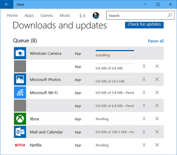 Windows 10 alkalmazásfrissítések