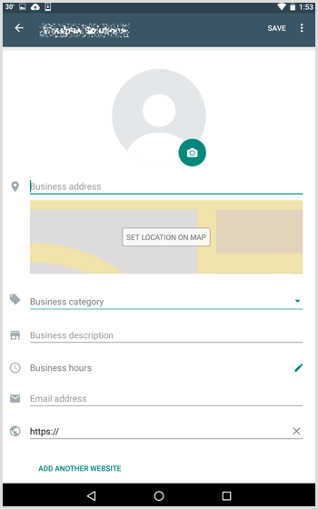 Töltse ki a WhatsApp Business profilba felvenni kívánt részleteket.
