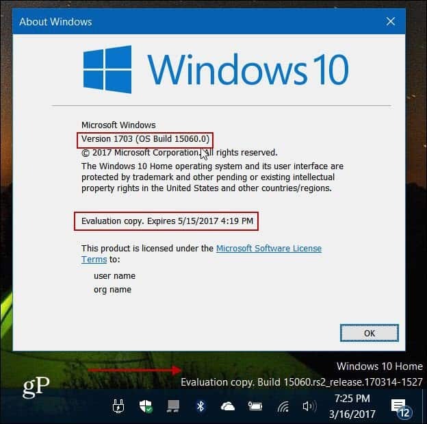 A Windows 10 alkotói frissítik az Insider Build 15060 szoftvert a PC-hez