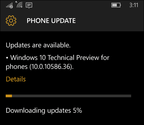A Windows 10 Mobile Insider Build 10586.36 már elérhető