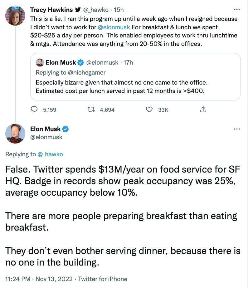 Elon Musk és Tracy Hawkins vitába keveredett a Twitteren