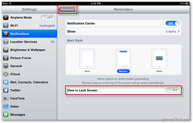 Apple iOS 5: Tiltja le az értesítések megjelenítését a lezárási képernyőn