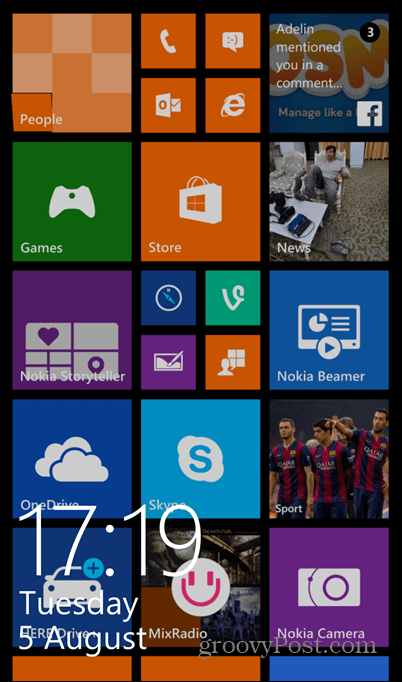 A Windows Phone 8.1 képernyőképernyőzár be van kapcsolva