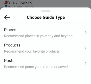 példa az instagram létrehozási útmutatóra válassza az útmutató típus menüjét, amely a helyek, termékek és postsexample instagram létrehozási útmutató válasszon útmutató típusú menüt, mely helyek, termékek és hozzászólások