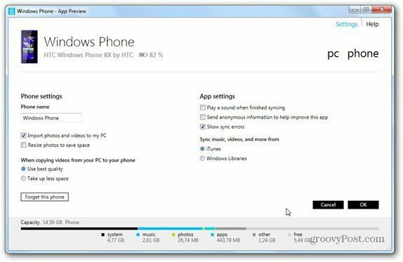 Windows Phone 8 Windows Phone beállítások