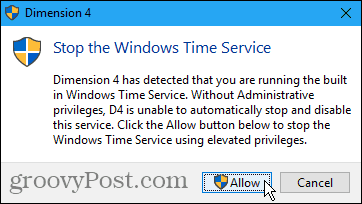 Állítsa le a Windows időszolgáltatást
