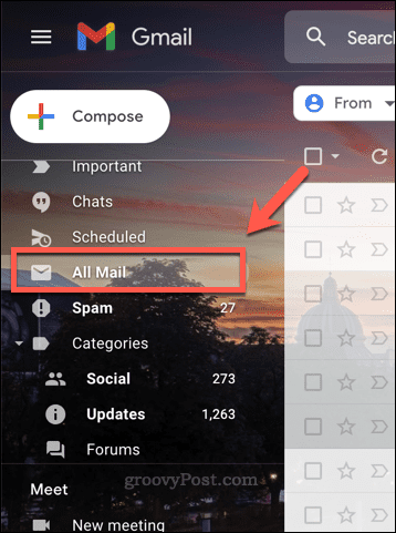 A Gmail összes levél mappája