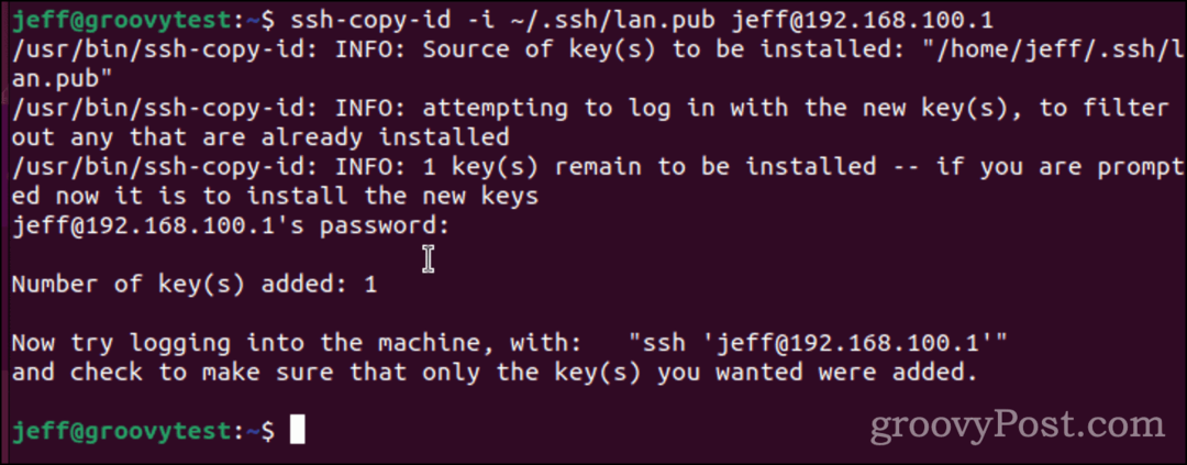 Az SSH-kulcs másolása