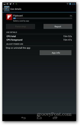 A Nexus 7 alkalmazás adatai