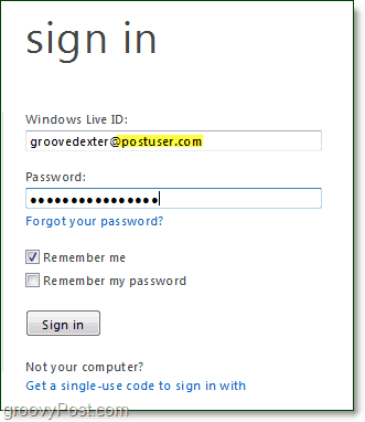 bejelentkezés a Windows Live domain e-mailbe